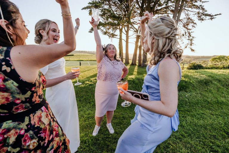 the brides mum downs a pint of beer at a higher eggbeer wedding