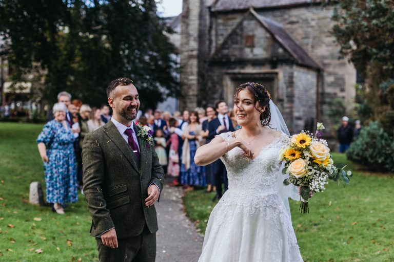 confetti goes down the brides bra at a bedford hotel tavistock wedding