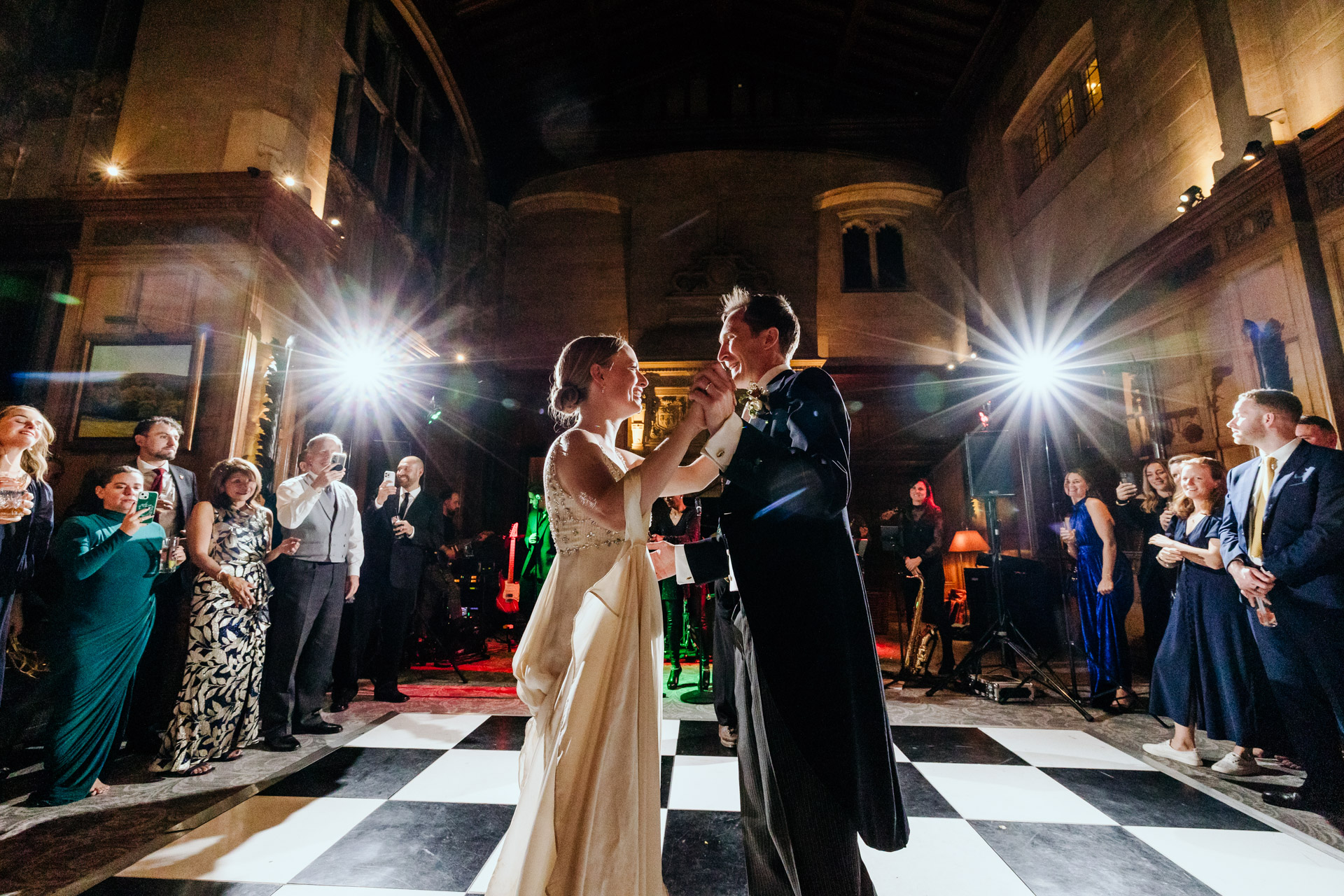 beautifully flashlit first dance at bovey castle hotel
