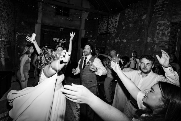 black and white dancefloor shot