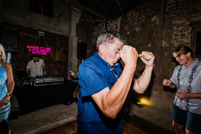 dad dancing at ashridge great barn