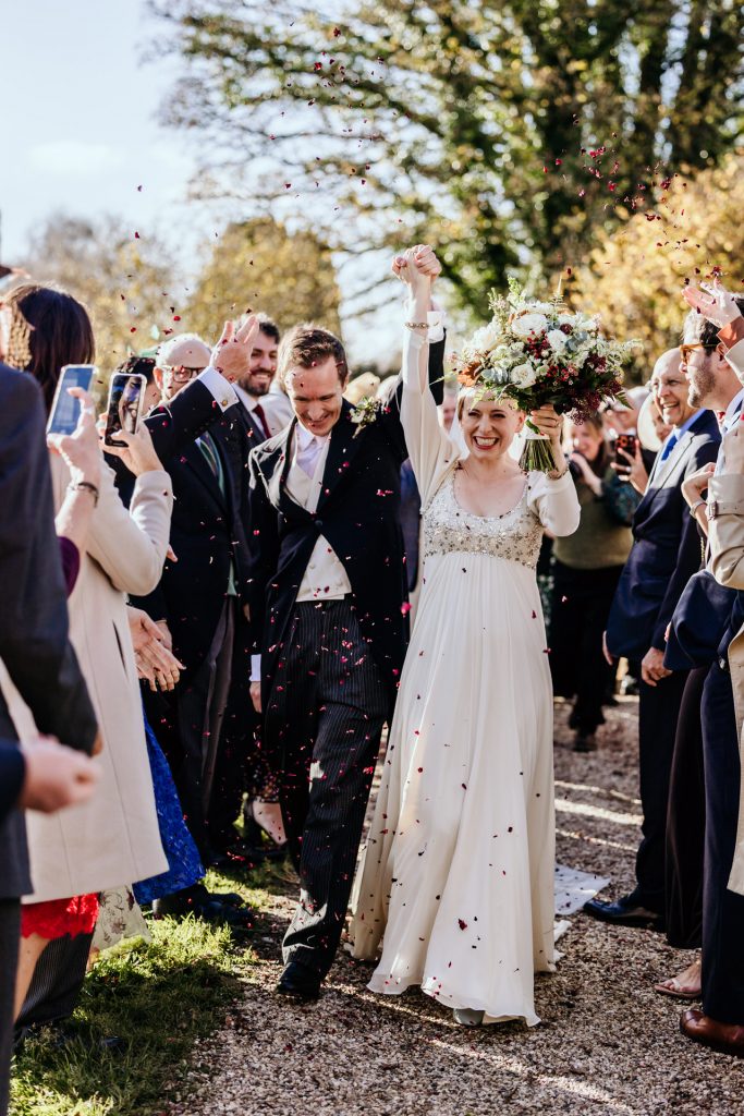 the confetti tunnel at manaton church