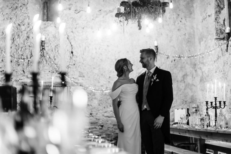 a candelit embrace in the rustic barn at higher eggbeer